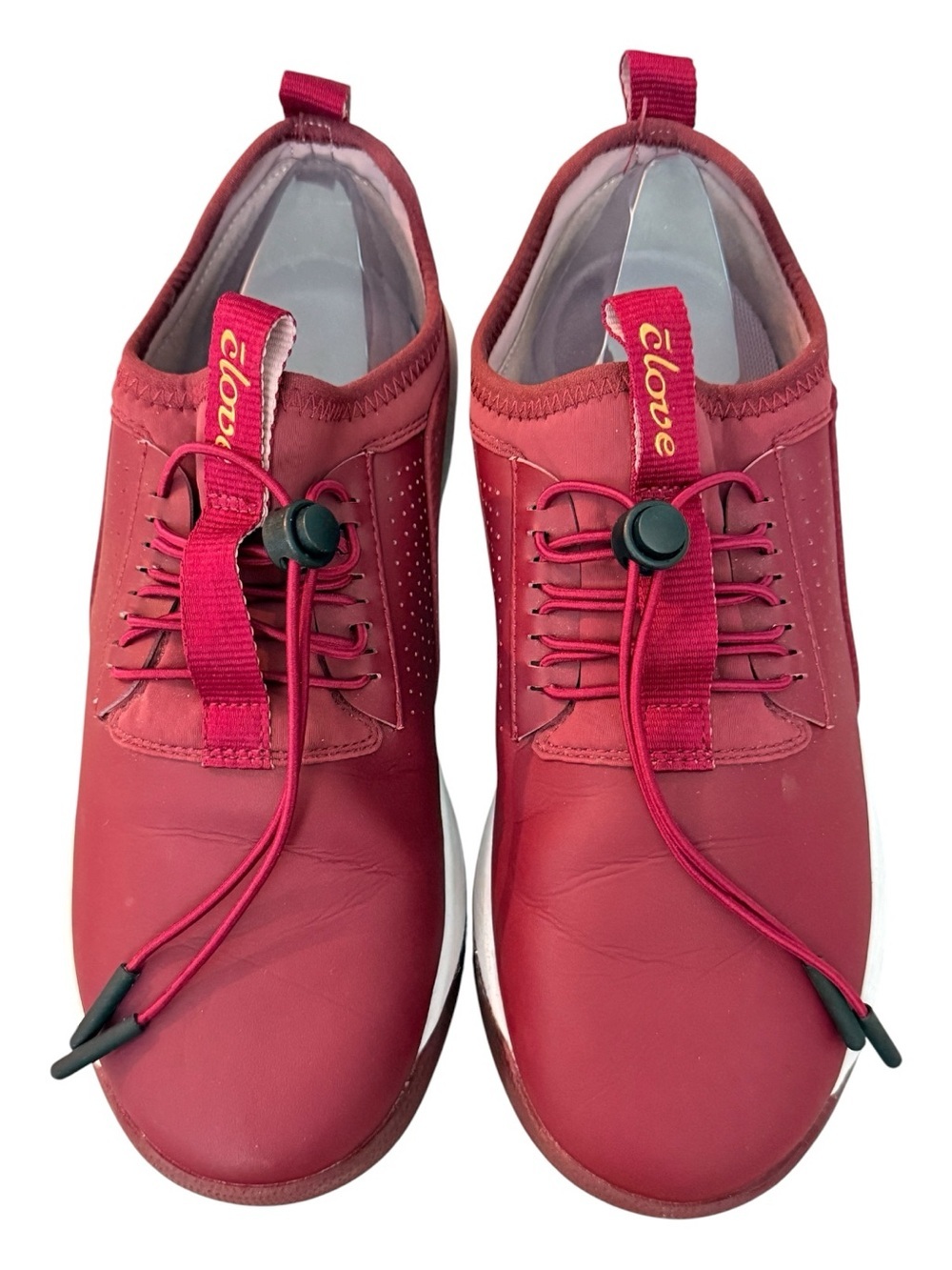Clove Slip-On Sneakers in maroon waterproof slip resistant nurse support walking